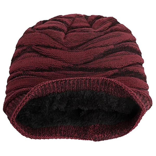Unisex Oversized Slouch Lång Beanie Hatt Vinter Varm Stickad Wrap Cap db Wine Red