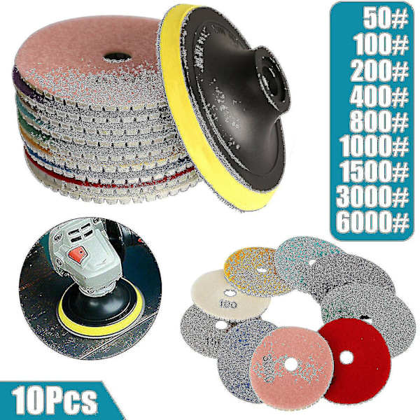 Diamond Polishing Pads Wet Dry Granite Marble Concrete Stone {Db}