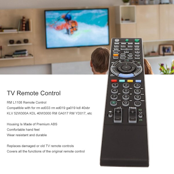 Fjärrkontroll Ersättning för Sony KDL-serie TV - RM L1108, RM ED033, RM ED019, GA019 [DB]