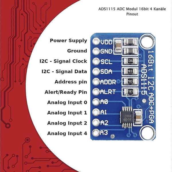 3 X Ads1115 Modul 16bit 4 Kanaler For Og For Raspberry [DB] Blue