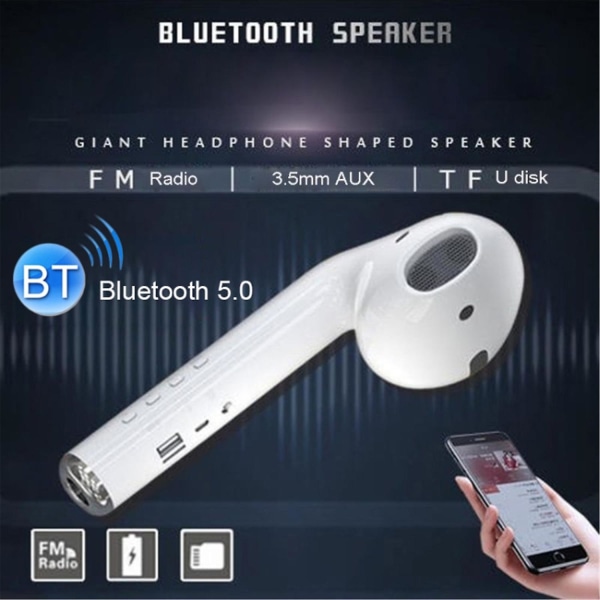 Langaton Bluetooth 5.0 Jättikuuloke Kaiuttimen Muotoinen