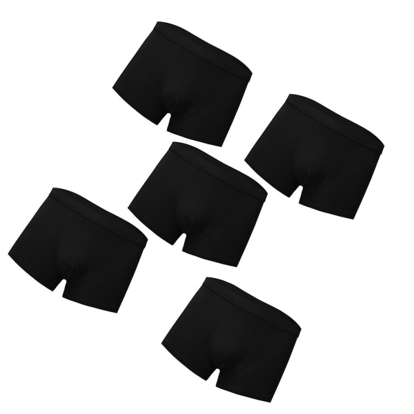 5 st bomullsunderkläder för män, stretchiga, andningsbara kalsonger, sexiga underkläder, shorts, underbyxor, storlek 3xl (svart)