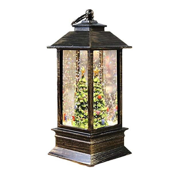 Joulukuusen Lumipallolyhty Paristoilla Toimivat LED-Valot Veden Kimaltelevat Joulupukki Lumimies Riippuva Yölamppu Juhla Koti Koriste Ornamentti [DB] 1