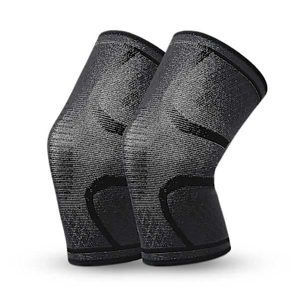 2-pack Knäskydd | Knäkompressionsskydd för Män och Kvinnor | Knästöd för Löpning db black L