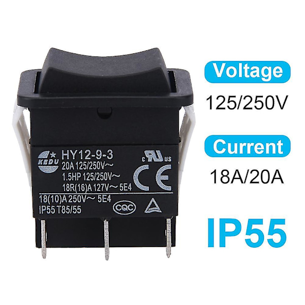 Hy12-9-3 Lättinstallerad Båt Industriell Abs Tryckknapp På Av Vippbrytare Båge {db} 2pcs