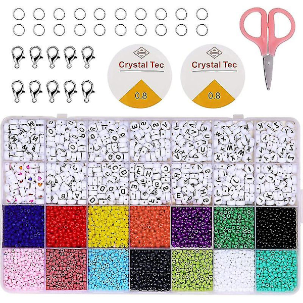 A-z Akrylbokstäver Alfabetet Pärlor Kit Diy Armband Konst Smycken Tillverkning Tillbehör Material Charms För Halsband Örhängen [DB]