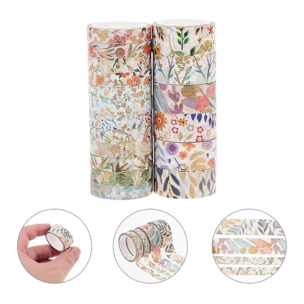 Dekorative Washi-tape til DIY-scrapbog selvklæbende tape 18 ruller[DB]