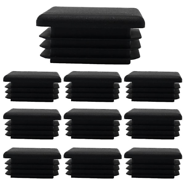 Db Square Plastplugg Rørstolpe Endekappe Stol Glide 10stk Svart Plast Square Plugger 20mm