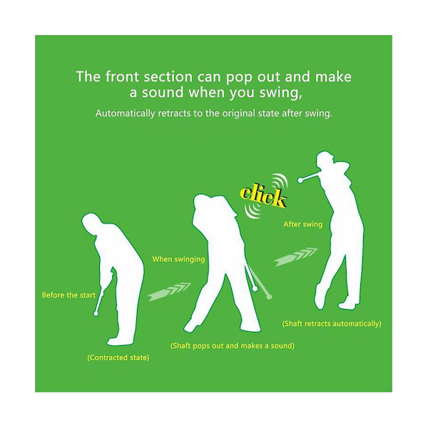 Teleskooppinen golf-harjoittelutikku, teleskooppinen golf-swing-harjoittelija, golf-swing-mestari, harjoitteluapu, golf-harjoitteluasennon korjain