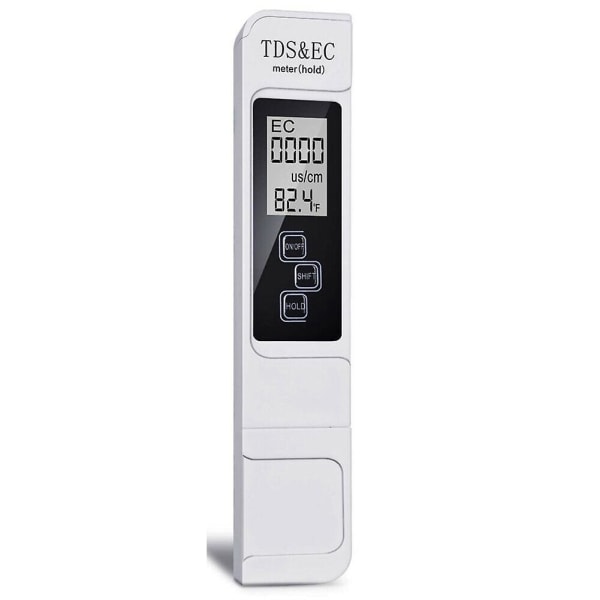 Tds Ec Meter Digital Water Quality Tester 0-9999 Ppm Måleområde Vannrenhet Temperaturmåler Tester