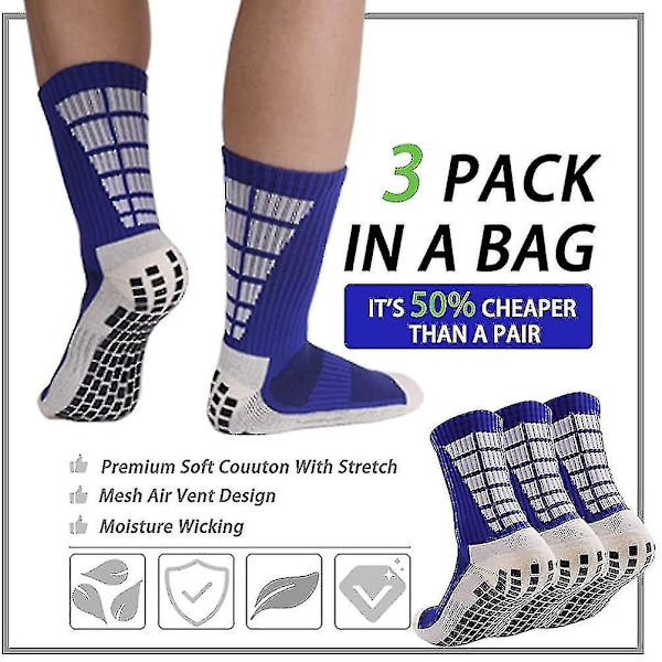Skridsikre Sokker [DB] 3 Pairs Blue