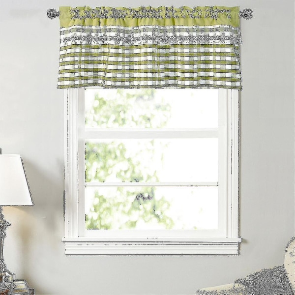 Kjøkkengardiner Dekor Vindugardin Luksus Cafe Valance Topper Gardiner A db Yellow Green 74cmx90cm