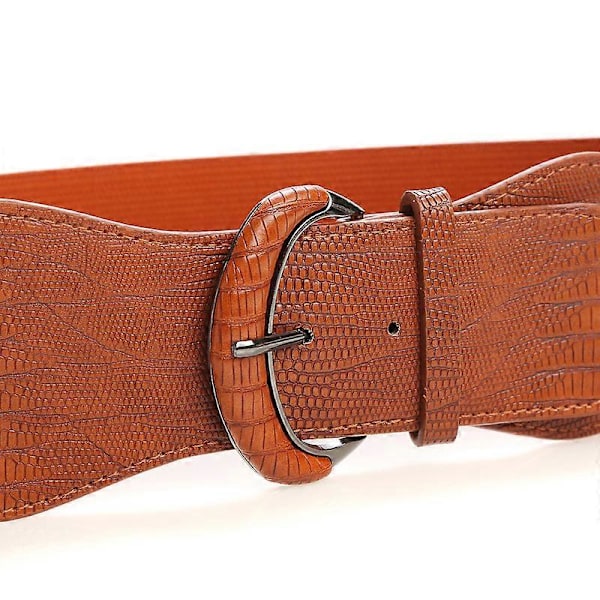Elastisk bredt damebælte db Brown