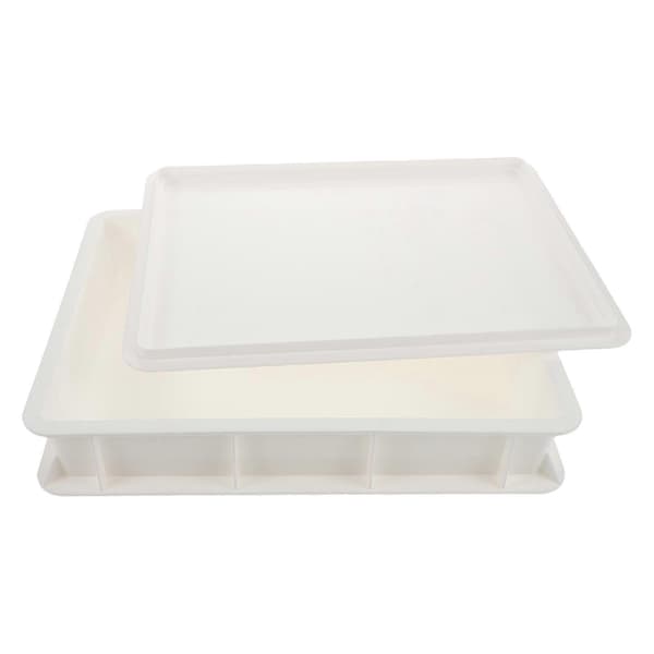 Pizzadeigheveboks i plast til hjemmebruk med lokk, stablebart design