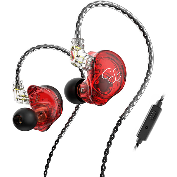 In-Ear-hörlurar med löstagbar 2-ledarkabel, röd