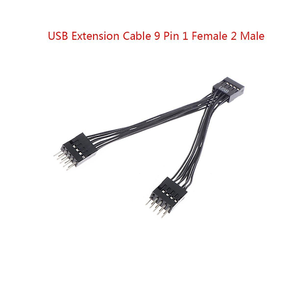 2 stk. Computer Motherboard Usb-forlængerkabel 9 Pin 1 Hun til 2 Han Y Splitter Audio Hd Extensio