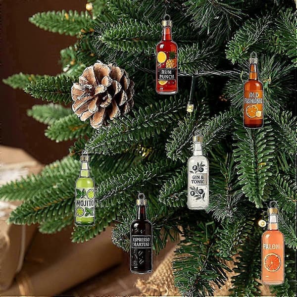 Advent 2025 Cocktail 24 dage 2D akryl julepynt nedtællingskalender