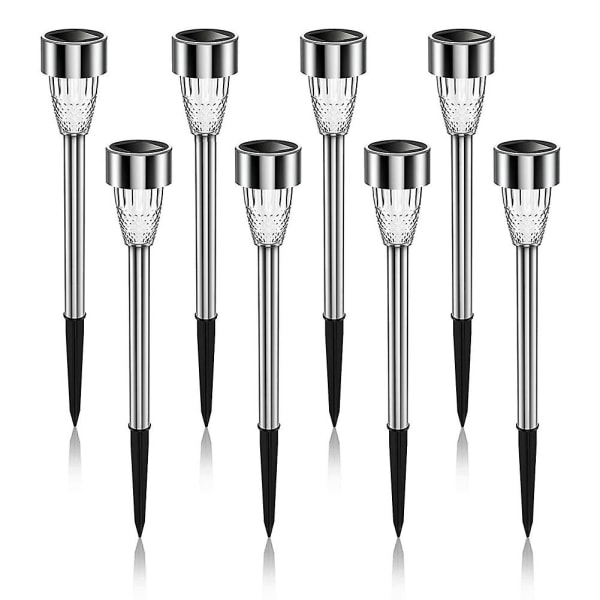 Ultra Bright Solar Lights Outdoor Waterproof 8 Pack, Solar Outdoor Lights Auto On/Off, LED Garden Lights Cool White DB As Shown