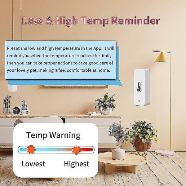 3x Tuya Wifi Temperatur- och Luftfuktighetssensor Inomhus Termometer Hygrometer -GSL [DB]