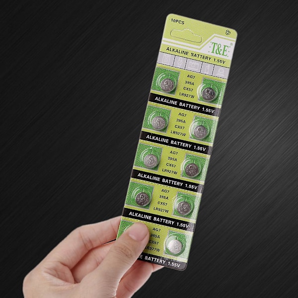 10 st Cell Coin Alkaline Batteri Ag7 1.55v Knappcell LR927 För Klocka [DB]