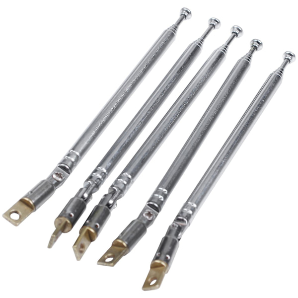 5 stk 32 cm lang 5 seksjoner teleskopisk AM FM radioantenne 180 grader