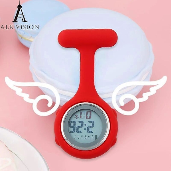 Digitalt Sygeplejeur Silikone Gave zakhorloge enfermero accesorio FOB Lommeure læge medicinsk verpleeg horloge Sygepleje [Db] black