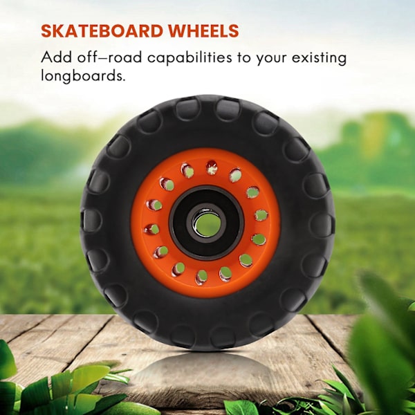 Off-road skateboard longboard hjul veidamping hjul dansebrett runde (sett med 4 inneholder lagersleeve)