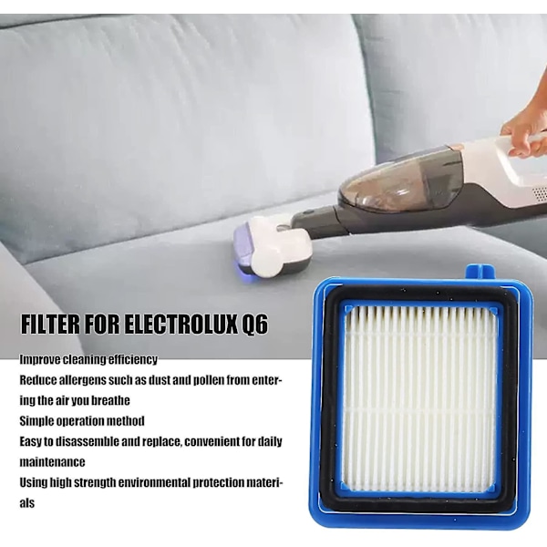 2Set Dammsugarfilter Ersättningsdelar för Electrolux Q6 Q7 Q8 WQ61 WQ71 WQ81 Db