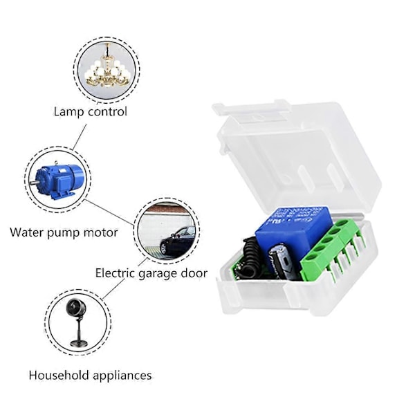DC12V 10A Releet 1CH 433MHz RF Langaton Radio Frequency Kaukosäädin [DB] White