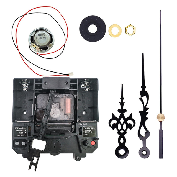 Diy Kit Væg Urværk Kvarts Pendul Klokkespil Musikboks Juster Lydstyrke [DB] 2