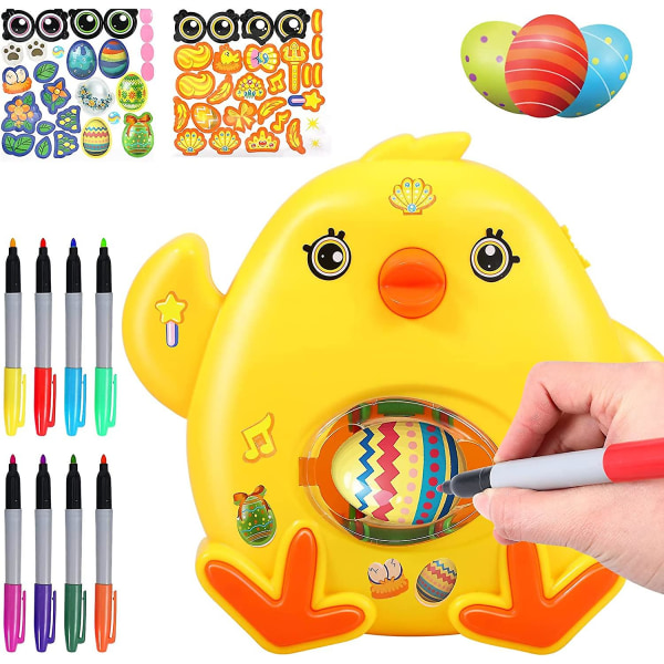 Easter Egg Machine, Easter Egg Decorator Kit, Diy Easter Egg Decorating Machine With Spinner, Egg Painting Dyeing Colouring Machine Toy With 8 Drying