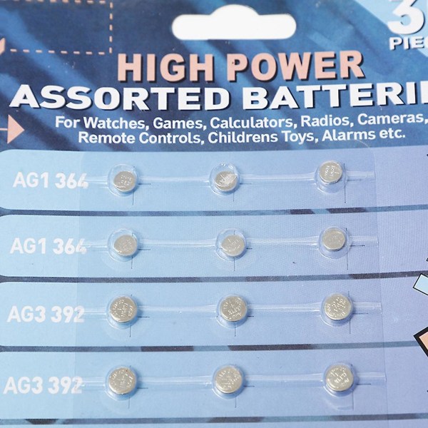 Knappcellebatterier Myntcellebatterier Bærbar strømløsning for klokker, spill, fotografileketøy, nøklerbatteri