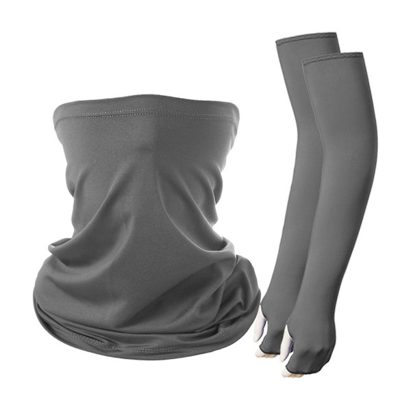 Kesäinen auringonsuojapuku Kasvot Kaula Suoja UV-suoja Jää Silkki Jäähdytetty Käsivarret Hihat Pyöräily Kalastus Ulkona (FW) Dark Gray One Size