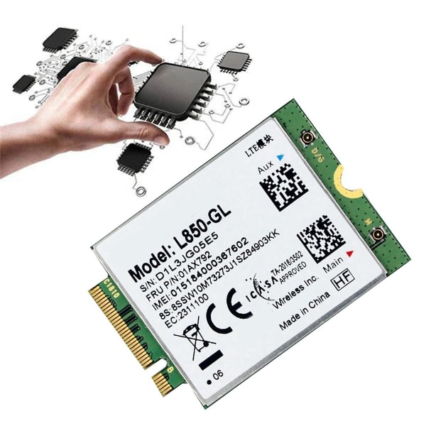 L850 Wifi-kort+2xantenne 01ax792 Ngff M.2-modul for T580 X280 L580 T480s T480 P52s