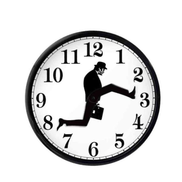 Monty Python Inspired Silly Walk Wall Clock Creative Silent Mute Clock Wall Art-COLOR:black