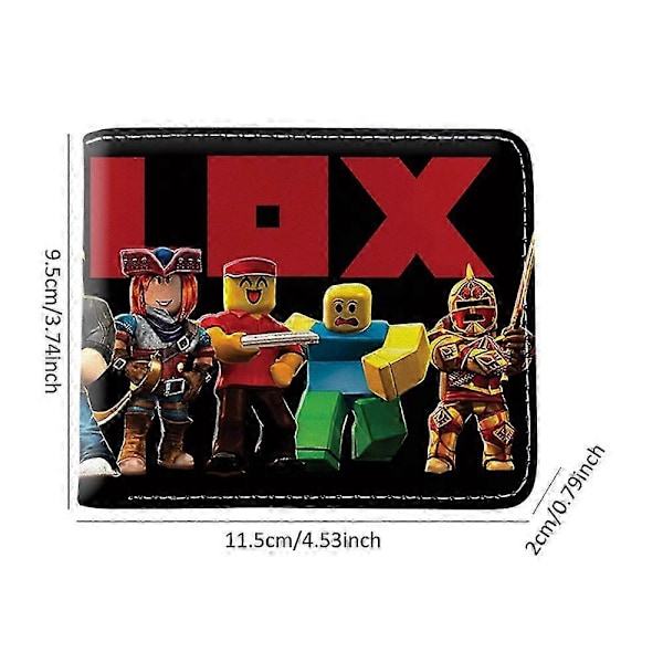 Roblox PU Läderplånbok Barn Pojkar Flickor Kort Tvåfaldig Plånbok Korthållare Myntväska [DB] A