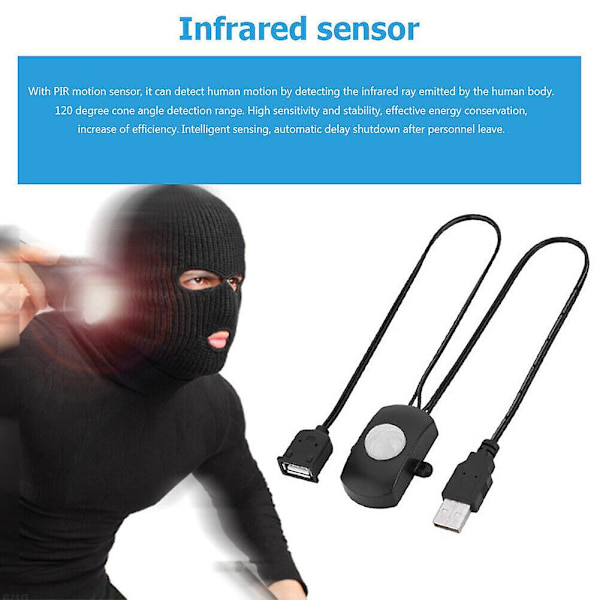 PIR Bevægelsessensor Switch 5-24v Krop Infrarød Detektor Switch Til Led Strip Lys Ft  [dB} Black