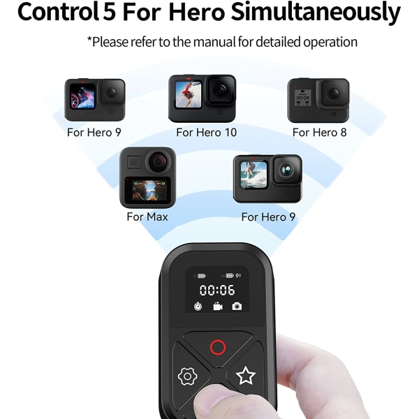 WiFi Smart Fjernbetjening - Vandtæt Kamerakontroller med LCD-skærm - til GoPro Hero 10/9 Black Fjernbetjening til GoPro 10/9 (til Hero 10/9 Black)