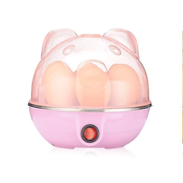 Husholdning Egg Steamer Egg Pot Rustfritt Stål Automatisk Slå Av Mini Egg Kokeapparat (Rosa)