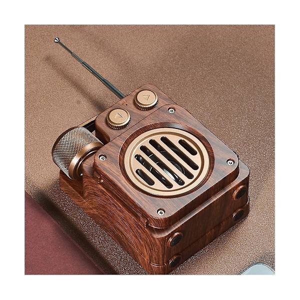 Retro Radio Bluetooth-högtalare, tydlig ljud bärbar trådlös retrohögtalare för köksbord gammal Fa