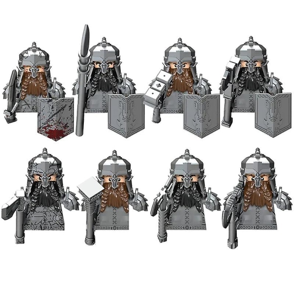 Nye middelalderlige dværg orke troldmand hobbited figurer tilbehør modelbyggeklodser lotr mursten legetøj til børn gaver Db Set 11