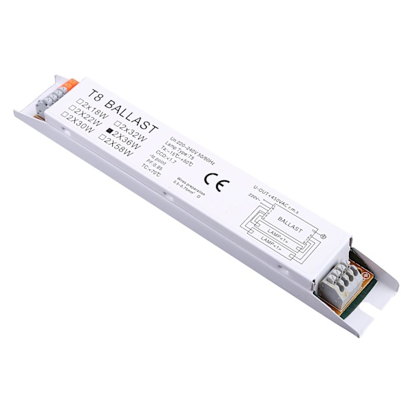 1 stk. T8 2x36W elektronisk ballast til UV bakteriedræbende lampe, fluorescerende lampe [DB] 2*36W