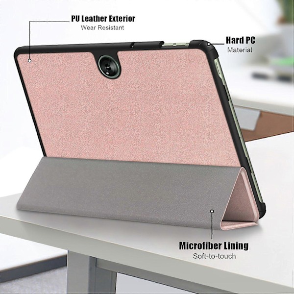 Smartfodral för OnePlus Pad Go/Oppo Pad Air 2/Pad Neo PU Läder Trefaldigt Ställ Tablet Skydd [DB] Multicolor Style D