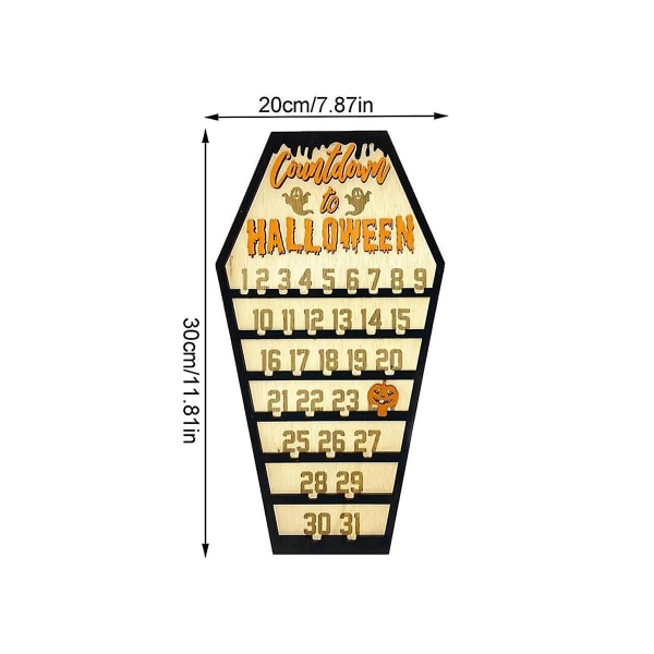 Halloween Holiday Desktop Decoration Halloween Advents Countdown Calendar, Handmade Diy Wooden Hall