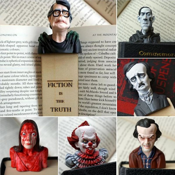 Kauhu Kirjanmerkit 3d Piirretty Resin Portrait Kirjanmerkki Suuret Lahjat Kirjojen Ystäville {Db} D