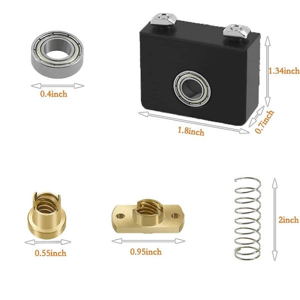 Z-akse T8 Anti-Backlash Mutter - Kompatibel med Ender 3/3 Pro/3 V2/cr-10 (2 stykker)