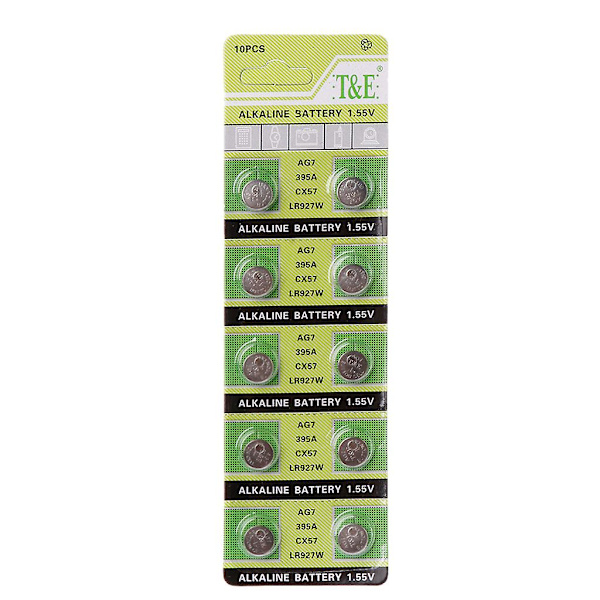 10 kpl Cell Coin Alkaline-paristoja Ag7 1,55 V nappiparistoja Lr927 kelloille [DB]