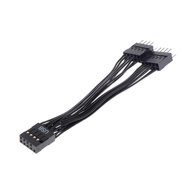 Pc Usb-otsikon jatkokaapeli 9pin 1 naaras 2 uros Y-haaroitinkaapeli 3.94in [DB]