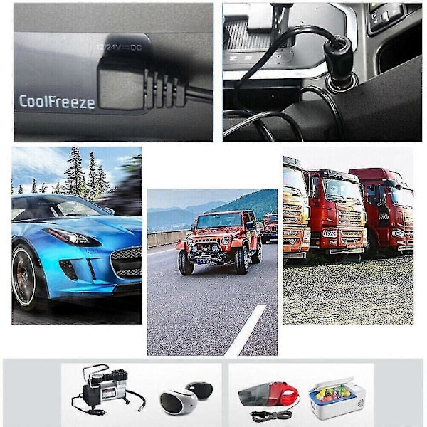 2M kabeltilkoblingsledning 12V for WAECO CF, CDF kompressorkjøler [DB]