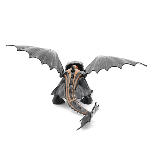 Train Dragon 3 Hidden World Toothless Night Doll Pvc Svart Vit Drake Actionfigur Modell Leksak Pojkar Leksak Present db Black